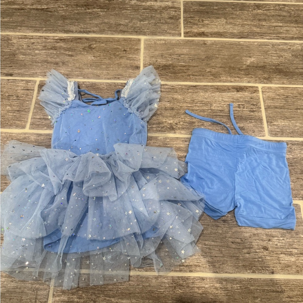 BUMS & ROSES STARLIGHT PRINCESS TULLE TUTU DRESS STARS GLITTER RUFFLE - Picture 4 of 4